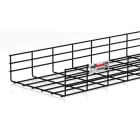 PEMSA - Bandeja de rejilla Rejiband altura 100 mm y ancho 300 mm con borde de seguridad, en acero, acabado BLACK C8