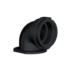 PEMSA - Racor angular recto 90°, con anillo de fijación a superficie para tubos flexibles Macroflex®, DN70 en color Negro RAL 9005.