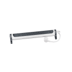 LEGRAND - Base múltiple fija y giratoria con 6 tomas rasantes 2P+T, protegida con mini disyuntor LED de sobrecarga. Cable 1,5m. Blanco y negro