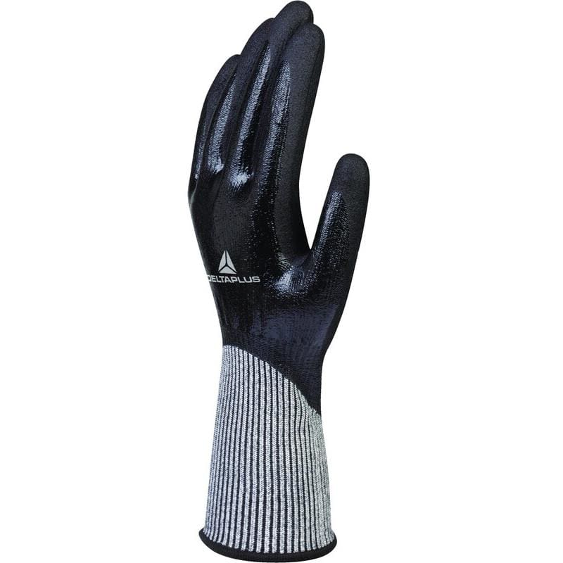 DELTA PLUS - Guante de tejido deltanocut® con doble impregnación de nitrilo talla 09 azul rey-negro