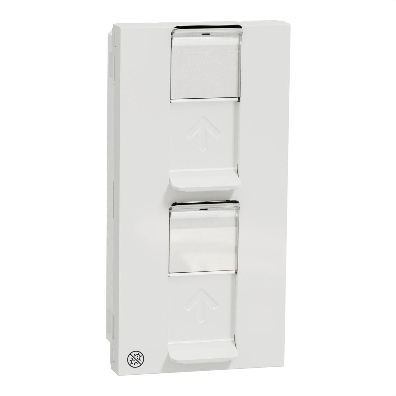 Schneider Electric - Tapa RJ45 2xKeystone/Systimax con 4 módulos