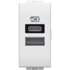 BTICINO - Base cargador doble USB Livinglight - Tipo A+C - Blanco - 1 módulo