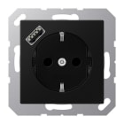 JUNG - Enchufe Schuko® cargador USB tipo A negro mate