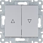 HAGER - Pulsador persiana Lumina plata