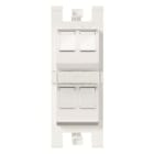 NIESSEN - Soporte 45° conectores informática 4 ventanas con persiana blanco