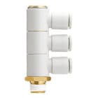 SMC - KQ2VT08-04AS  RACOR CODO MACHO TRIPLE VERTICAL, ORIENTABLE Ø8 RC 1/2