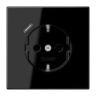 JUNG - Enchufe Schuko® con USB tipo C serie LS negro