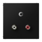 JUNG - Placa Cinch Audio (RCA) / Jack 3,5mm negro para LS