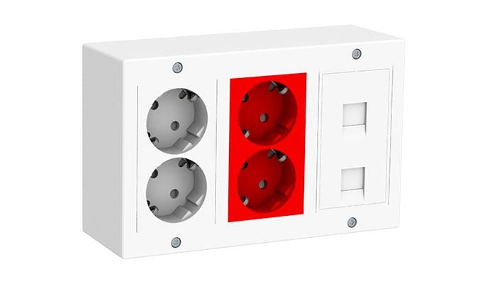 MMCONECTA - KIT SUP 3MOD - 2SCK BLAN + 2SCK ROJ + RJ