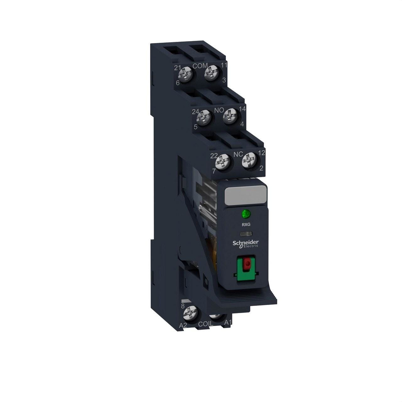 Schneider Electric - Relé RXG con LTB + LED y zócalo 2 NA/NC 24V AC con varistor
