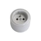 FONTINI - Base de enchufe 2P+T francés toma tierra 16A porcelana negro (Pack)