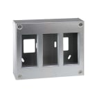 SIMON - Caja metálica superficie SIMON K45 con 3 módulos para 6 mecanismos K45 aluminio