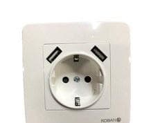 KOBAN - Base schuko con 2 USB KBS-USB 16A 230V