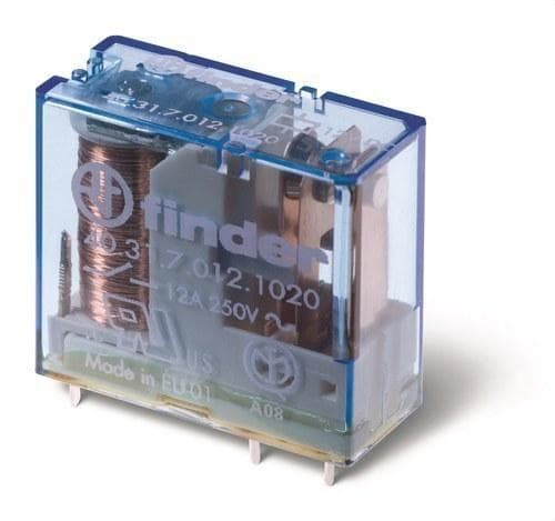 FINDER - Mini-relé para circuito impreso/enchufable-reticulado 3,5mm SERIE 40, 1 contacto conmutado, 10A, AgNi, 24V DC (emb.10u)