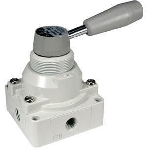 SMC - VH211-F02  VÁLVULA 4 VÍAS DE MANDO MANUAL, ROSCA GAS 1/4