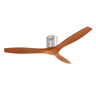 FORLIGHT - Ventilador IP20 Stem LED 220-240V/50-60Hz ON-OFF níquel satinado madera oscura