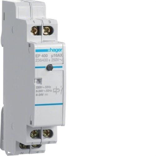 HAGER - Telerruptor electrónico 1 NA 16A 8-24V/250V