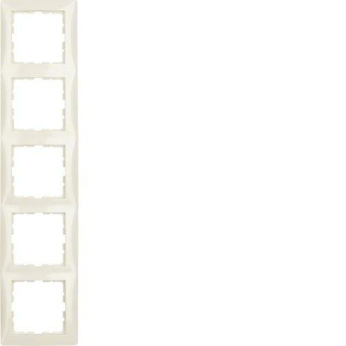 HAGER - Marco con 5 elementos S1 brillo blanco