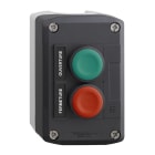 Schneider Electric - Caja 2 pulsador verde con etiqueta "OUVERTURE-FERMETURE"
