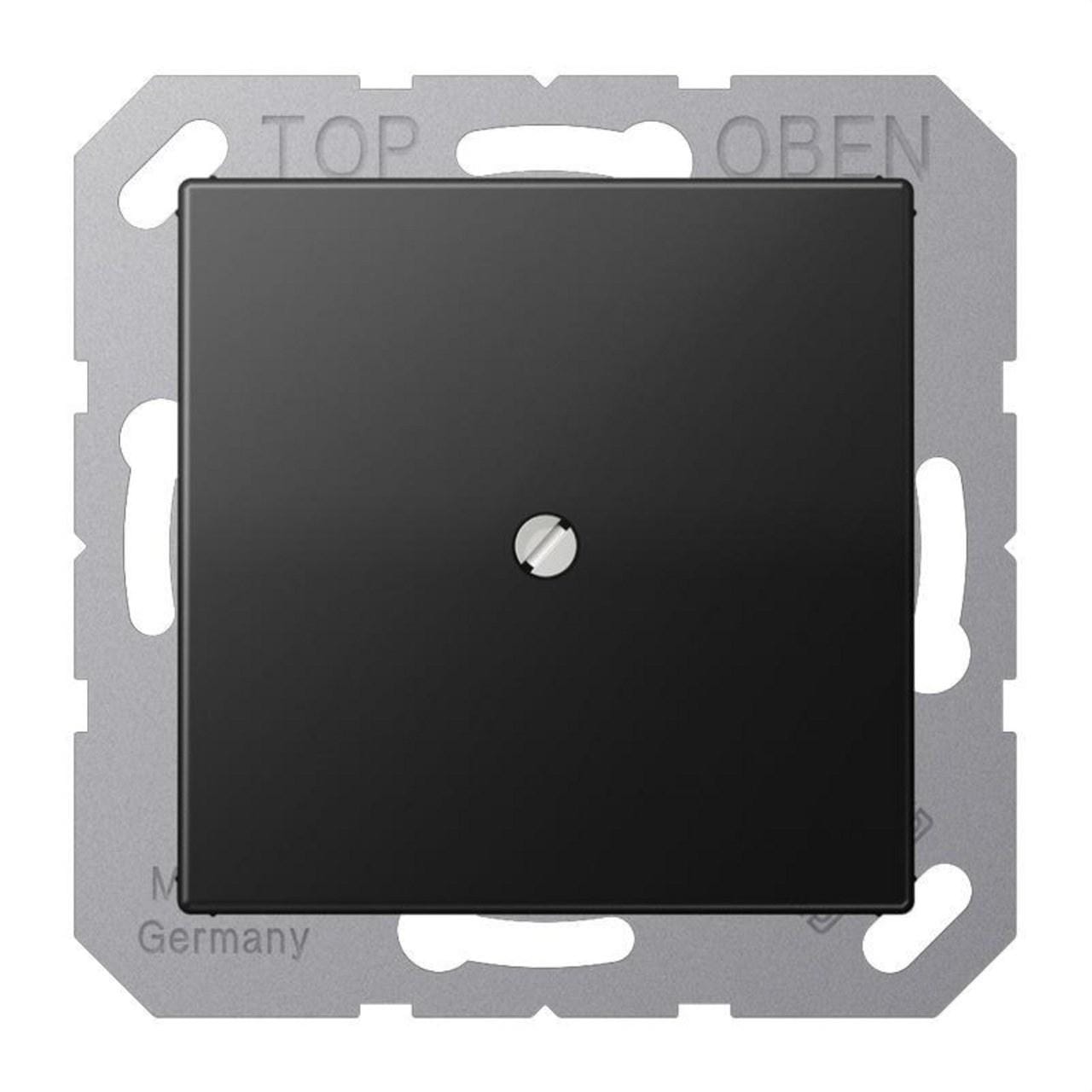 JUNG - PLACA CON SALIDA CABLE A NEGRO MATE