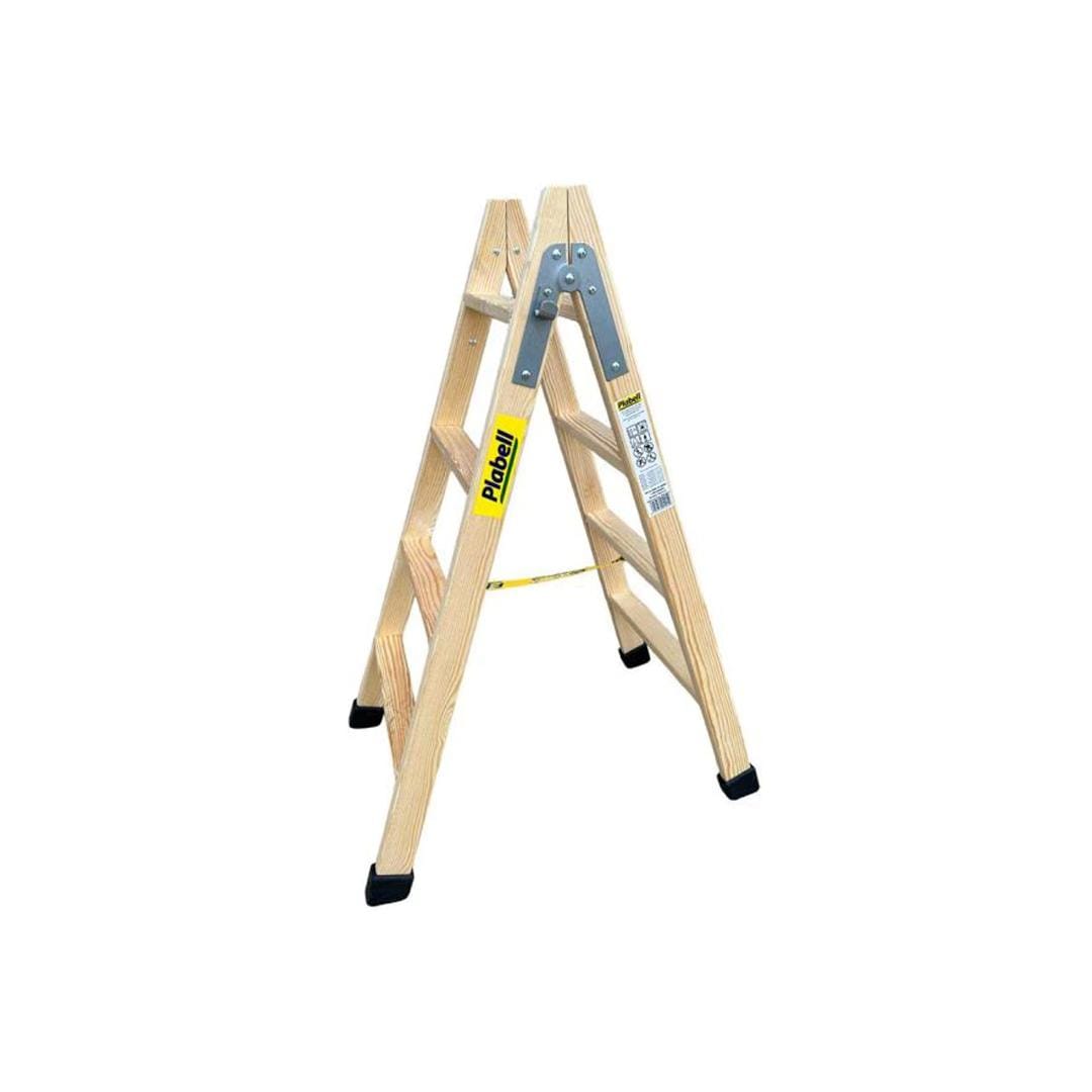 PLABELL - ESCALERA DE MADERA CON PELDAÑO ANCHO 4+4 A=114CM