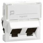 LEGRAND - Base doble RJ45 Mosaic - Cat.6 - FTP - 2 módulos - LCS²- En ángulo 45º - Blanco