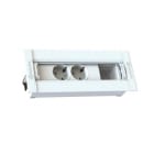 MMCONECTA - Regleta Easyblock ROLLER entrada CR 2 schukos hueco 45x45 blanco nieve y anclaje de aluminio