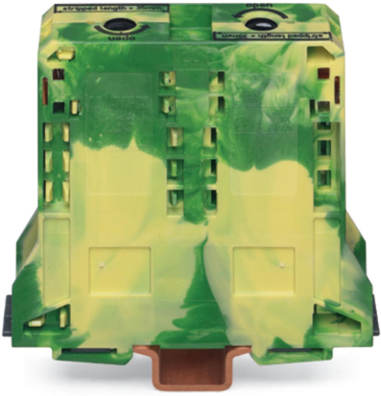 WAGO - Borna tierra Serie 285 2 conductores 107mm verde amarillo