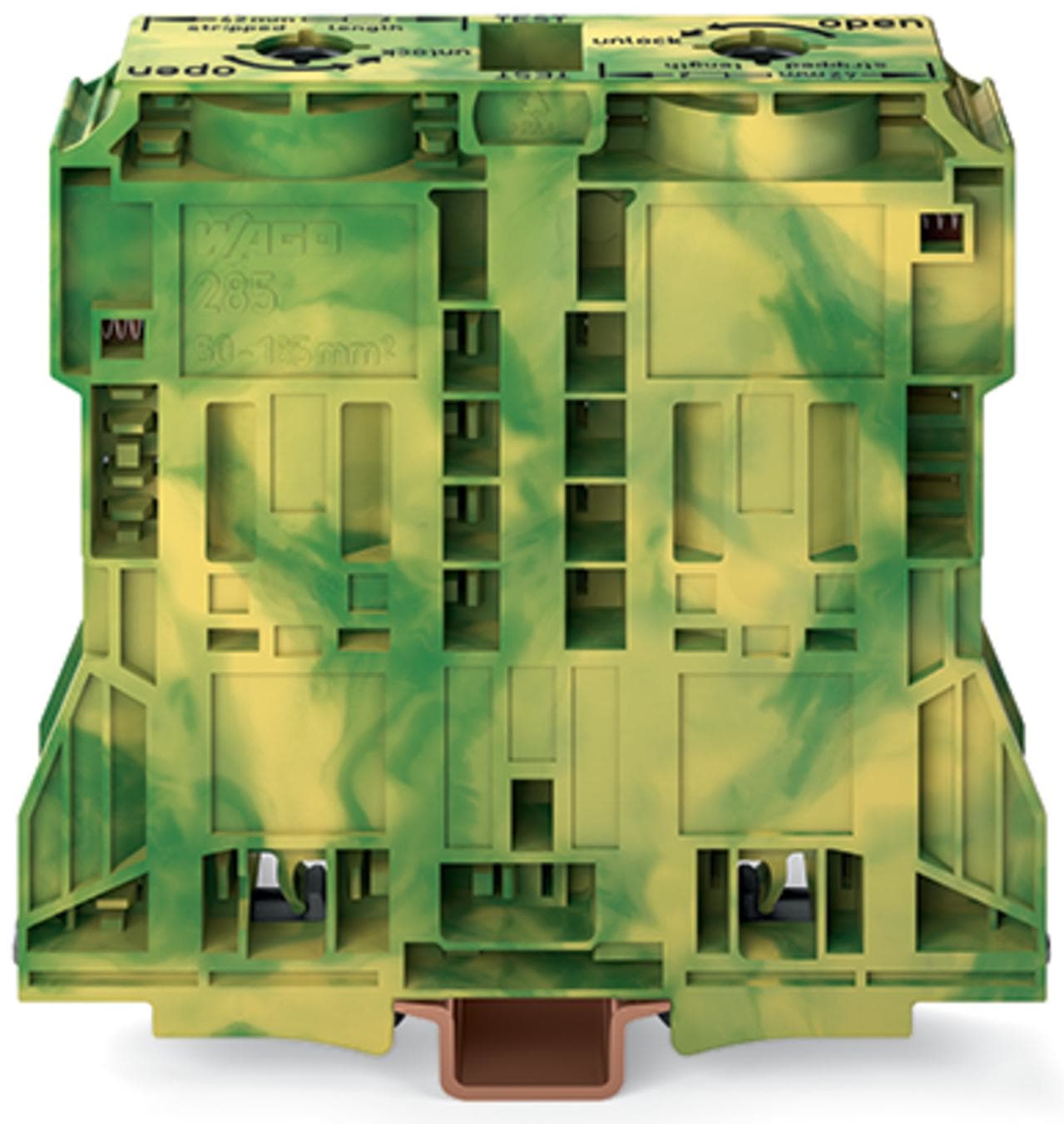 WAGO - Borne paso Serie 285 2 conductores 130mm amarillo verde