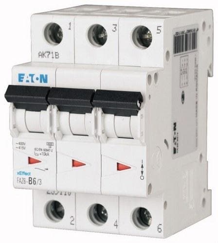 EATON - Interruptor magnetotérmico FAZ6 3P 2,5A curva C 6/10kA