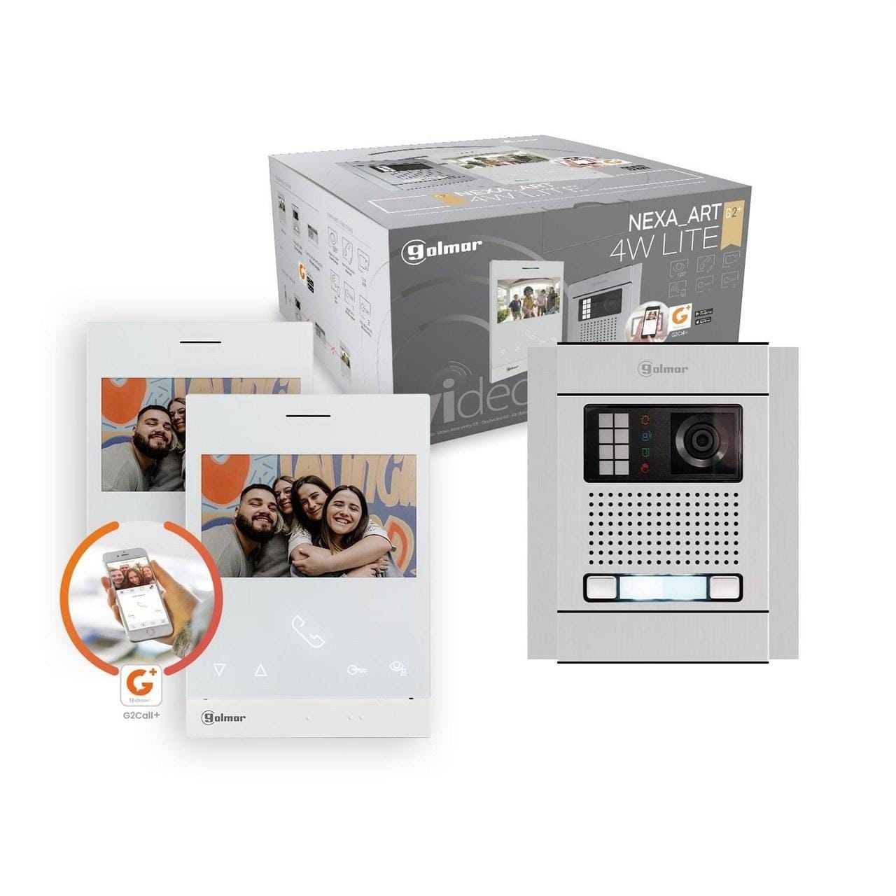 GOLMAR - Kit videoportero Nexa con tecnología 2 hilos N5220/ART 4W LITE 2P 128(An) x 153(Al) mm monitor de 4,3' ART 4WH/G2+: pantalla de 4.3"