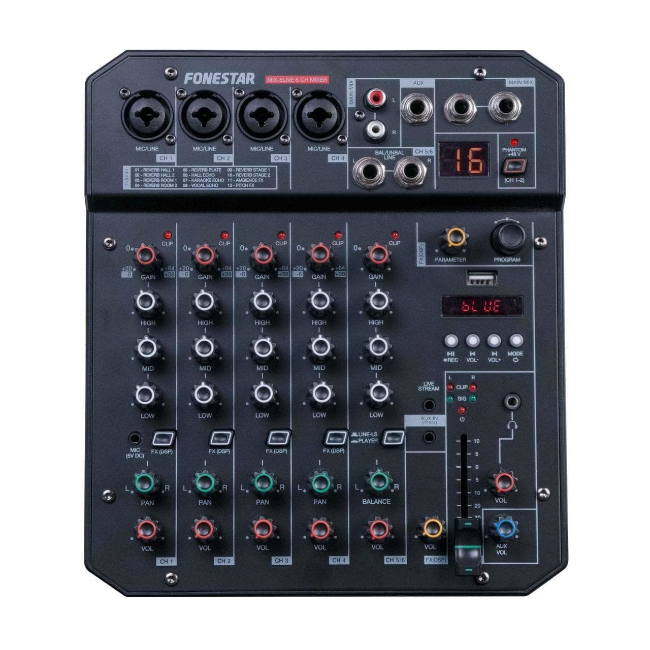 FONESTAR - Mezclador estudio MIX-6LIVE