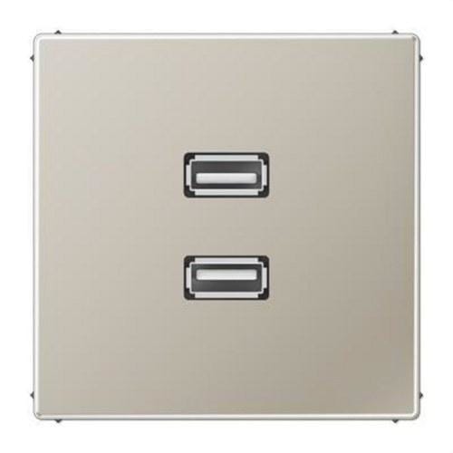 JUNG - Placa 2xUSB acero para Serie LS