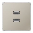 JUNG - Placa 2xUSB acero para Serie LS