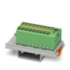 PHOENIX CONTACT - Bloque para distribución PTFIX 4/18X1,5-NS35 GN 500V 17,5A conexión push-in 0,14-2,5mm² AWG 26-14 21,6mm verde