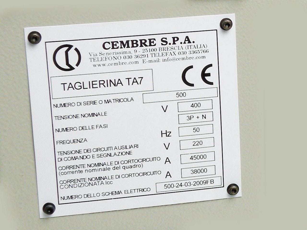 CEMBRE - Placa cuadro MG-VRT-RH 48811GY 50x100mm gris