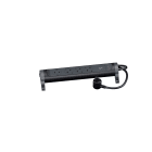 LEGRAND - Base múltiple fija y giratoria con 4 tomas rasantes 2P+T, protección contra sobretensiones (SPD). Cable 1,5m. Color negro