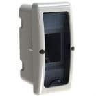 SOLERA - Caja de distribución de empotrar de 2 elementos 60x130x62mm marco blanco y puerta fumé