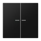 JUNG - Tecla 2 pulsadores con visor LS negro mate
