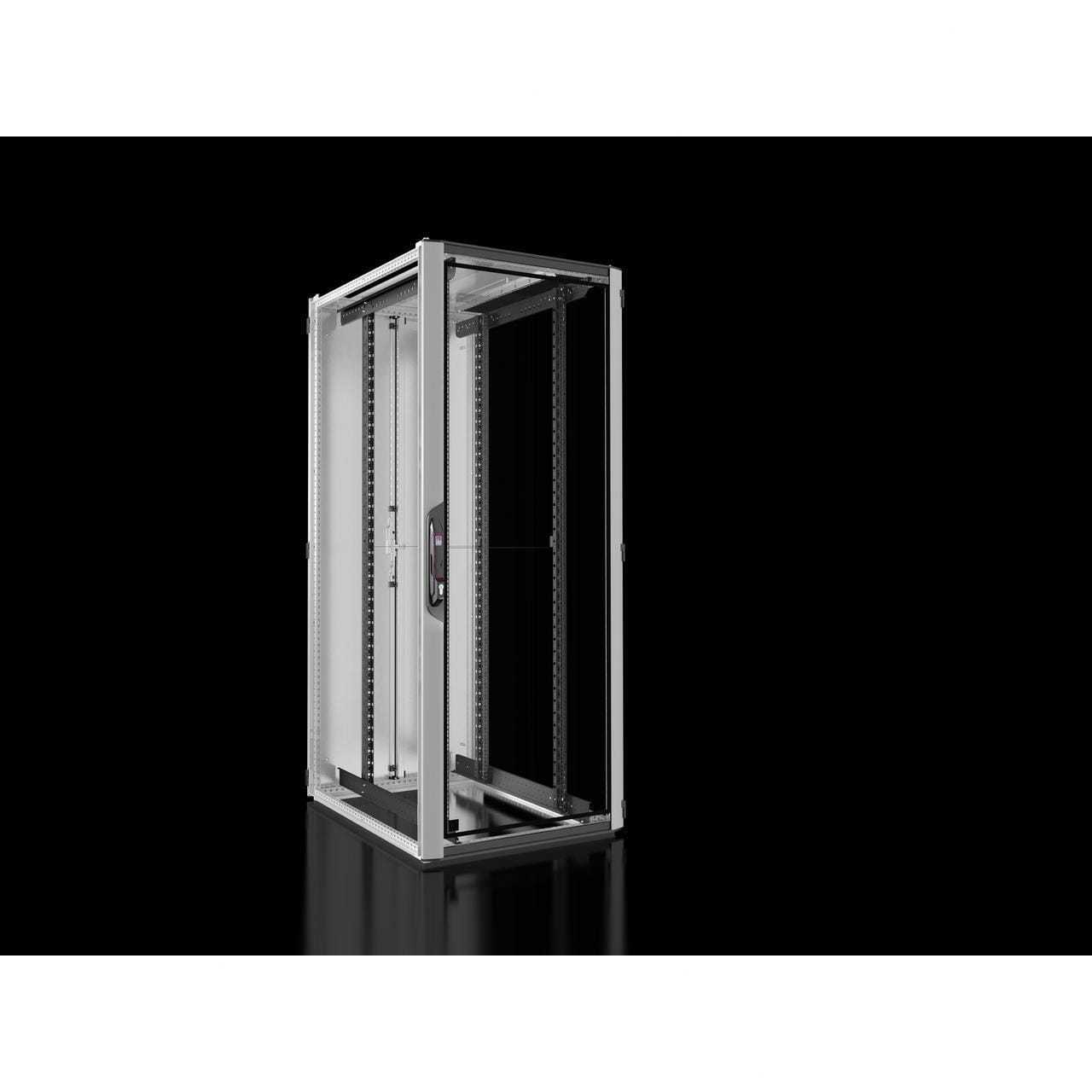 RITTAL - Rack VX/IT estándar puerta transparente 800x2000x100mm RAL 7035 para redes / servidores con guías perfil de 19"