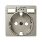 SIMON - Tapa para base de enchufe Schuko con 2 bocas de carga USB 2.1A tipo A