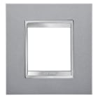GEWISS - Placa Lux International 2 módulos en tecnopolímero barnizado titanio
