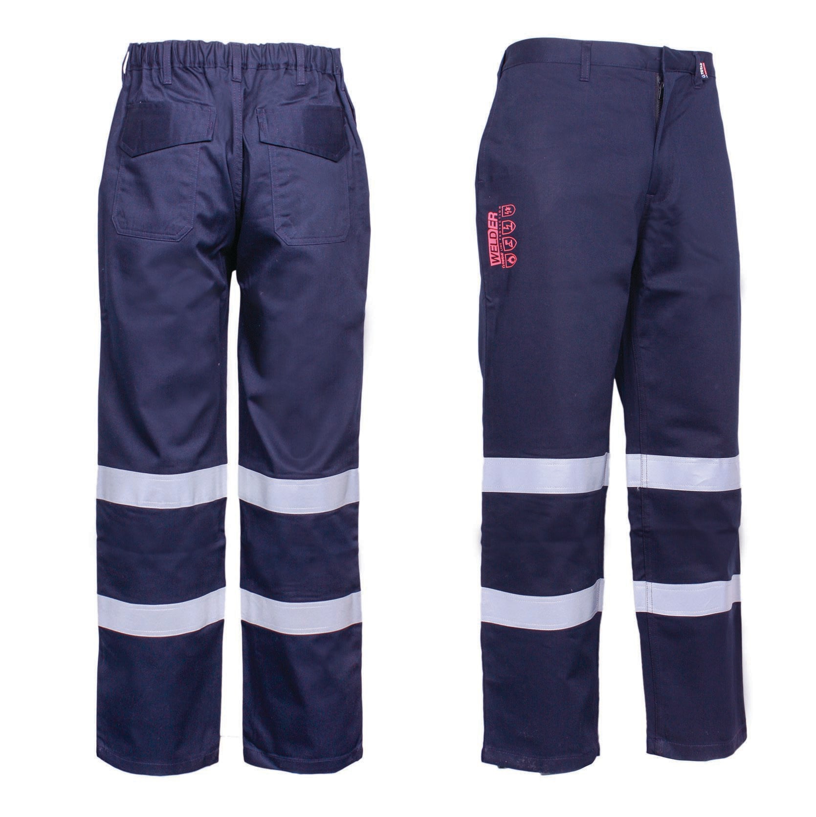 3L - PANTALON WELDERBAND IGNIFUGO AZUL CON BANDAS T.2XL Normativa: EN ISO 13688, EN ISO 11612, EN ISO 11611, EN 1149-5, EN 1150 & IEC 61482-2