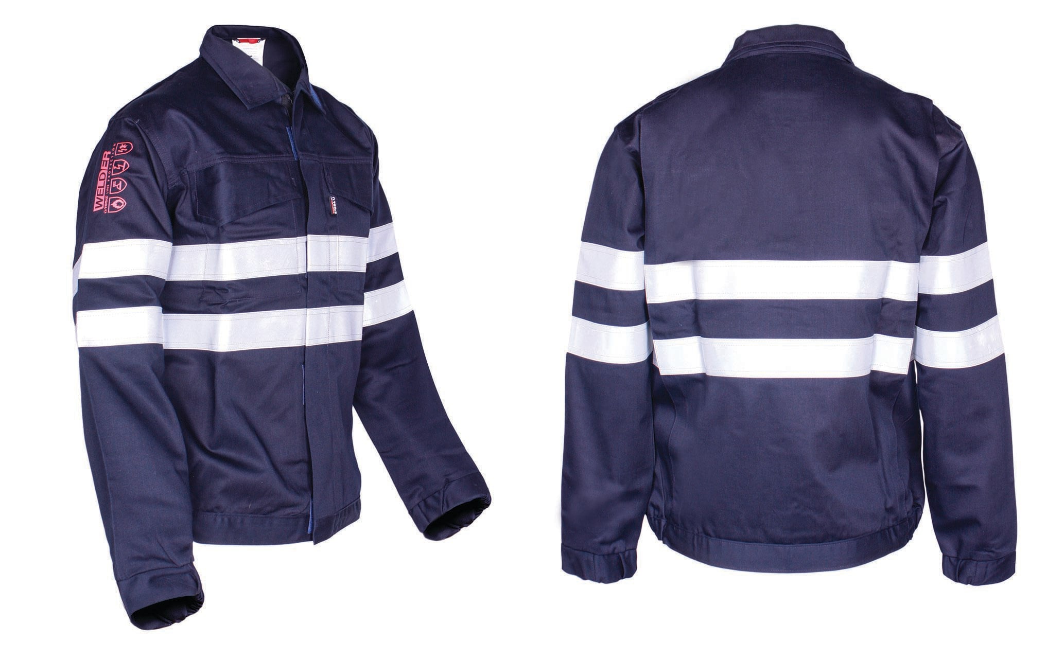 3L INTERNACIONAL - CHAQUETA WELDERBAND IGNIFUGA AZUL CON BANDAS T.2XL Normativa: EN ISO 13688, EN ISO 11612, EN ISO 11611, EN 1149-5, EN 1150 & IEC 61482-2