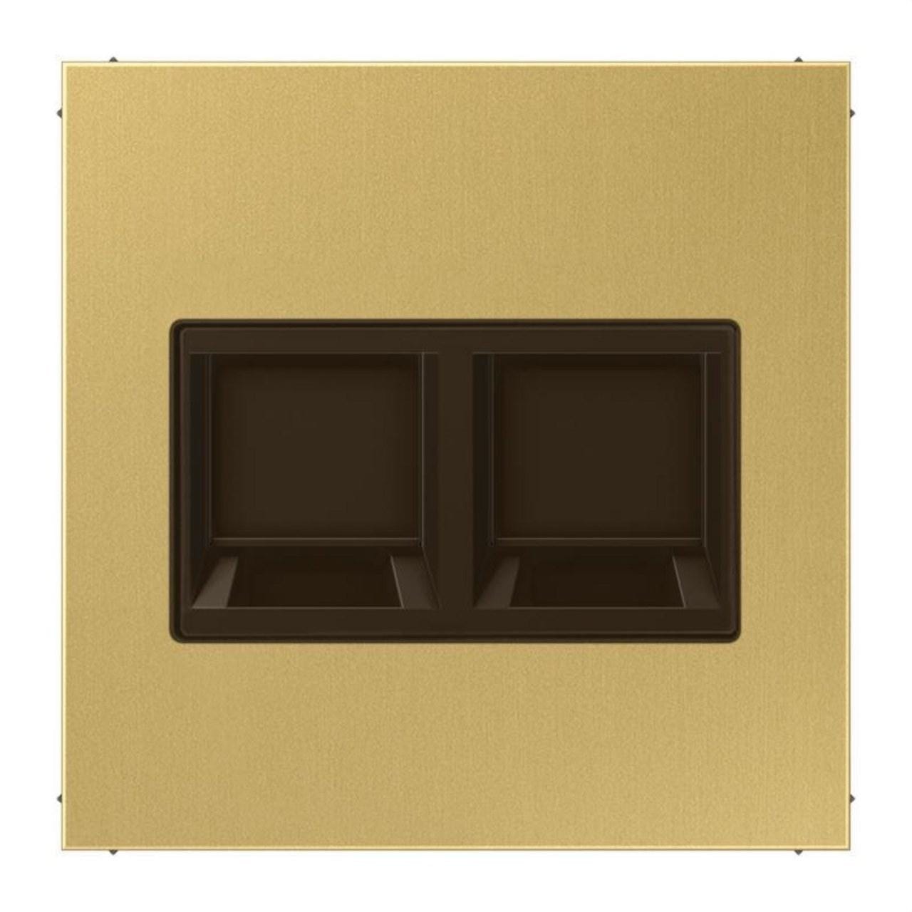 JUNG - Placa modular Jack-Radiall 2 tomas LS latón claro