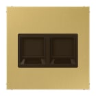 JUNG - Placa modular Jack-Radiall 2 tomas LS latón claro
