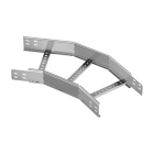 PEMSA - Curva horizontal de 45° para bandejas de escalera Megaband®, de 100x200 mm, en acero, acabado sendzimir PG