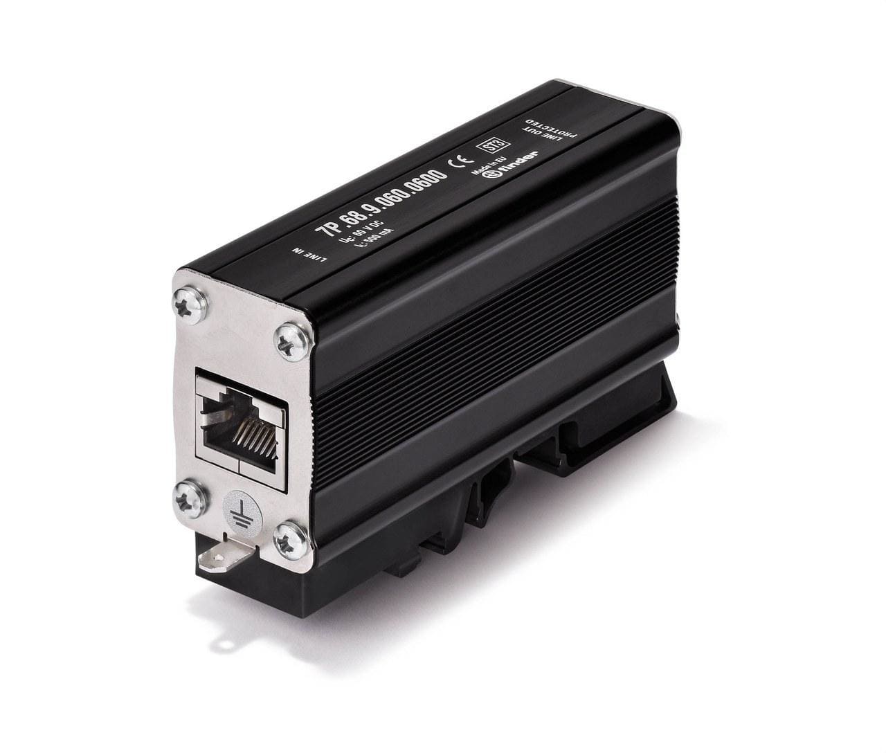FINDER - Protector contra sobretensiones SPD SERIE 7P para línea de datos Ethernet Cat.6, 6-60V