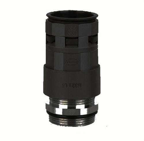 INTERFLEX - Racor recto MAR-M para tubo DN23 M32x1,5 negro