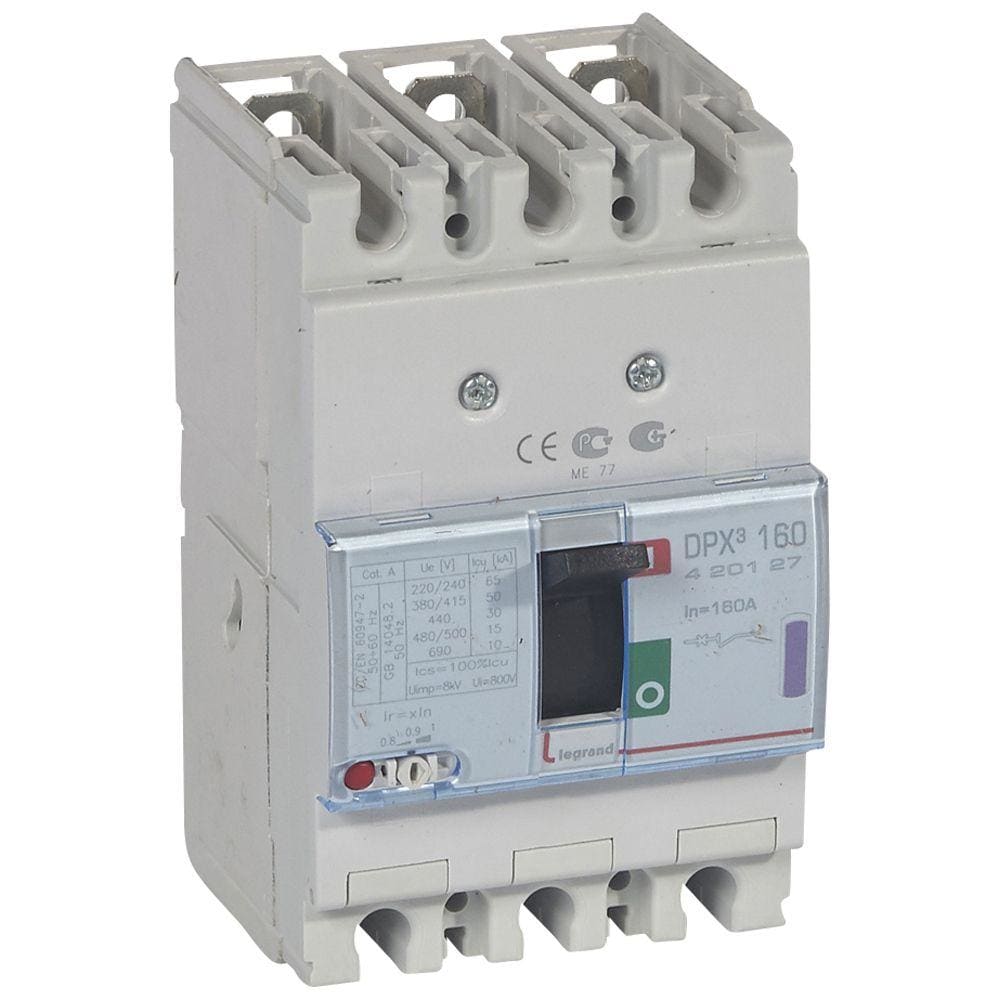 LEGRAND - Automático MCCB DPX³ 160 - magnetotérmico - 3P - Icu 50kA (400 V~) - In 160A